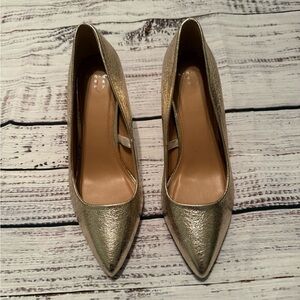 Pre-loved | A New Day Gold Pointed-Toe Heels | Women’s 7.5